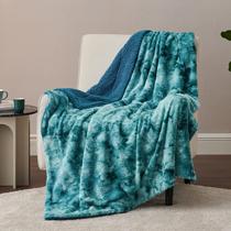 Cobertor Bedsure Fuzzy Twin Size Teal Faux Fur Sherpa 150x200cm