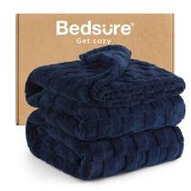 Cobertor Bedsure Pageant Blue Fleece para sofá 230x230cm Cobertor Bedsure Pageant Blue Fleece para sofá 230x230cm