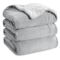 Cobertor Bedsure Sherpa Fleece King Size 270x230cm cinza claro