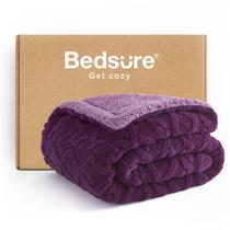 Cobertor Bedsure Sherpa Fleece Twin Size Roxo 150x200cm