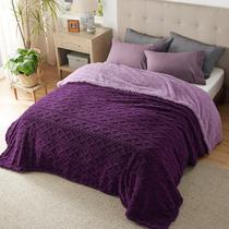 Cobertor Bedsure Sherpa Queen Size Fleece Soft Cozy Purple