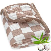 Cobertor BEILIMU de 6 camadas Muslin Baby 110x110 cm Café