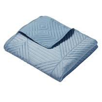 Cobertor Benzara Ahab 127x152 cm de veludo holandês acolchoado azul spa