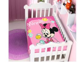 Cobertor Berço Baby Infantil Jolitex Raschel Plus Disney Minnie Brincando