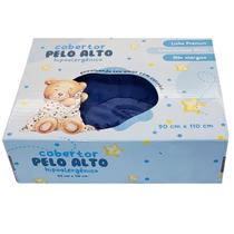 Cobertor Berço Menino Microfibra Urso Azul Marinho Alto Relevo Presente Cha de Bebe Maternidade