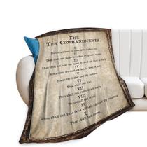 Cobertor bíblico cristão, cobertor de 10 mandamentos, presentes e decoração cristãos, cobertor religioso de versículos bíblicos para mulheres, homens, meninas, meninos, cobertor de lã macio e aconchegante para sofá-cama de 50 x 40"