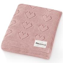 Cobertor Bleu La La 89x79 cm de algodão de luxo com coração rosa Cobertor Bleu La La 89x79 cm de algodão de luxo com coração rosa