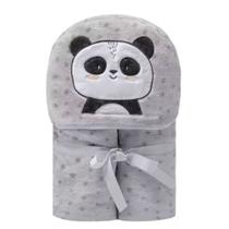 Cobertor bordado de microfibra com capuz