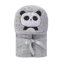 Cobertor Bordado De Microfibra Papi Friends C/Capuz 1,10M X 90Cm Contem 01 Un - Panda Ben - A japone