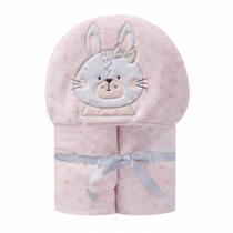 COBERTOR BORDADO MICROFIBRA PAPI FRIENDS CAPUZ 110X90CM Cor:Coelhinha