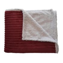 Cobertor Boreal Áustria Plush com Sherpa Casal 1,80m x 2,20m Vermelho Corttex
