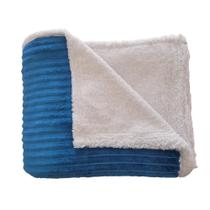 Cobertor Boreal Áustria Plush com Sherpa Queen 2,20m x 2,40m Azul Corttex