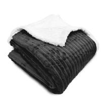 Cobertor Boreal Liso Sherpa Preto Casal 180X220cm - Home Design