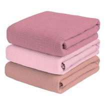 Cobertor Breebleep Muslin Swaddles, pacote com 3, 119x119 cm, rosa