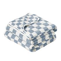 Cobertor Brnabiou Muslin Baby Blue 6 camadas de algodão 102x102cm
