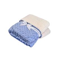 Cobertor Bubble Carinhas Azul Fume - 90cm x 75cm - 100% Poliéster