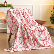 Cobertor Buryeah Christmas Bow, flanela vermelha, 127x152 cm, macio