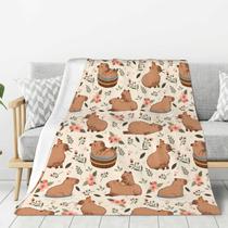 Cobertor Capybaras Throw Fleece 125x100cm Soft Cozy Fluffy