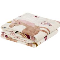 Cobertor Carrosel Solteiro Infantil Mantinha Flannel Estampada 01 Peça - Unicórnio