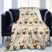 Cobertor Carwayii Chicken Hen Rooster Flannel 125x100cm