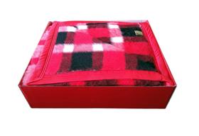 Cobertor Casal 2,00 x 2,30m Pelo Alto Acalanto Xadrez Vermelho