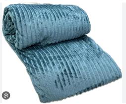 Cobertor Casal Canelado Azul Luster 1.80 x 2.20m Corttex Toque Macio