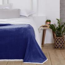Cobertor Casal Com Sherpa Corttex Austria ul Marinho