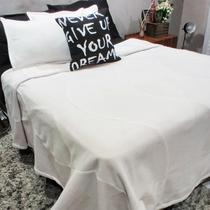 Cobertor casal comum duplo soft mais duas fronhas branco
