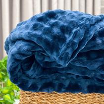 Cobertor Casal Conforto Habitat Azul Marinho