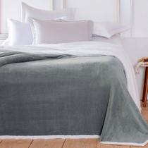 Cobertor Casal Dupla Face Áustria Liso Cinza Cobertor Casal Dupla Face Áustria Liso Cinza