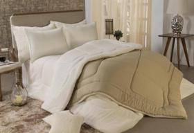 Cobertor Casal Dupla Face com Manta e Pele de Carneiro (Sherpa) 2,20m x 2,40m