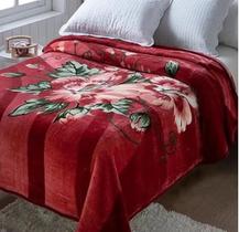 Cobertor casal dyuri na cinta bizancio 1.80m x 2.20m estampado vinho