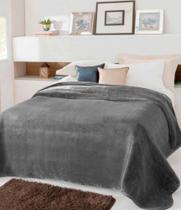 Cobertor Casal Dyuri Toque Macio C/Cinta Cinza 180x220cm