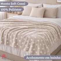 Cobertor Casal Estampado Poá Manta Soft Plush 1,80m X 2,00m Toque Macio Quentinho Cobertor Casal Estampado Poá Manta Soft Plush 1,80m X 2,00m Toque Macio Quentinho