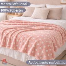 Cobertor Casal Estampado Poá Manta Soft Plush 1,80m X 2,00m Toque Macio Quentinho Cobertor Casal Estampado Poá Manta Soft Plush 1,80m X 2,00m Toque Macio Quentinho