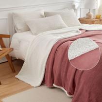 Cobertor Casal Everest Dupla Face Manta Flannel Sherpa Lã de Carneiro Cobertor Casal Everest Dupla Face Manta Flannel Sherpa Lã de Carneiro