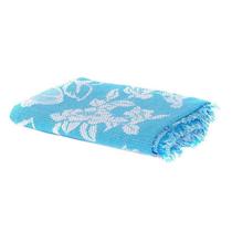 Cobertor Casal King Azul com Branco Algodão - REDESDEDORMIR.COM
