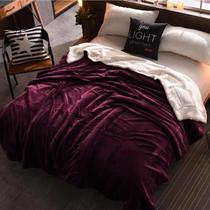 Cobertor Casal King Veludo Bordo E Pele De Carneiro 280X280 Cobertor Casal King Veludo Bordo E Pele De Carneiro 280X280