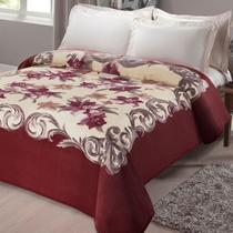 Cobertor Casal Kyor Plus Chamonix Vermelho e Bege 1,80 cm x 2,20 cm Jolitex