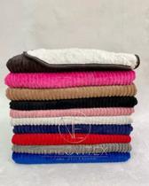 Cobertor Casal Manta Flannel Canelada + Sherpa - Dupla Face Excelente Qualidade Cor Sortida