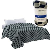 Cobertor Casal Manta Microfibra Antialérgico Loft Logan 1,8x2,2m - Camesa