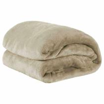 Cobertor Casal Manta Microfibra Toque Aveludado 01 Pc Caqui