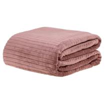Cobertor Casal Microfibra Canelado Casa 1 Pç - Violeta Rosa