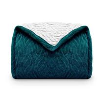 Cobertor Casal Microfibra Flannel Sherpa 2,20m X 1,80m Glamour - PETROLEO