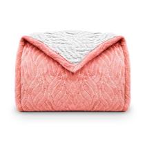 Cobertor Casal Microfibra Flannel Sherpa 2,20m X 1,80m Glamour - ROSA - APPEL