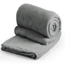 Cobertor Casal Padrão Soft Liso 1 Peça Cinza