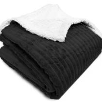 Cobertor Casal Queen Boreal 1 Peça Dupla Face Preto