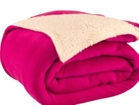Cobertor Casal Queen Canadá 1 Peça Manta Sherpa Pink