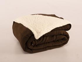 Cobertor casal queen manta + sherpa (pele de carneiro) casal dupla face excelente qualidade - Enxovais Fanti