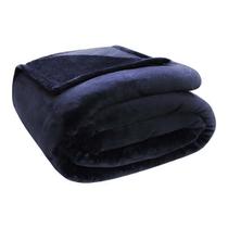 Cobertor Casal Velour Premium Manta Microfibra Azul Marinho